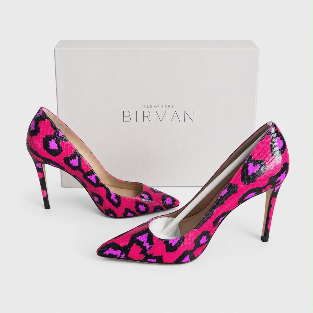 NIB. Size 38/US 8. Alexandre Birman hot pink, purple  "Piano" stiletto pumps - Picture 8 of 15